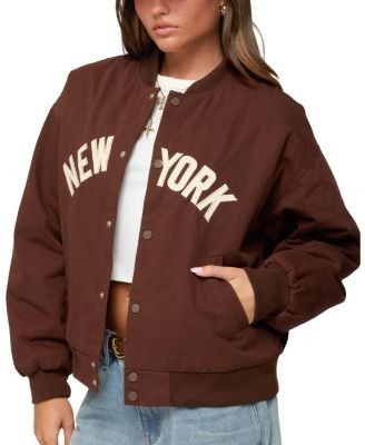 Edikted Big Apple Oversized Bomber Jacket