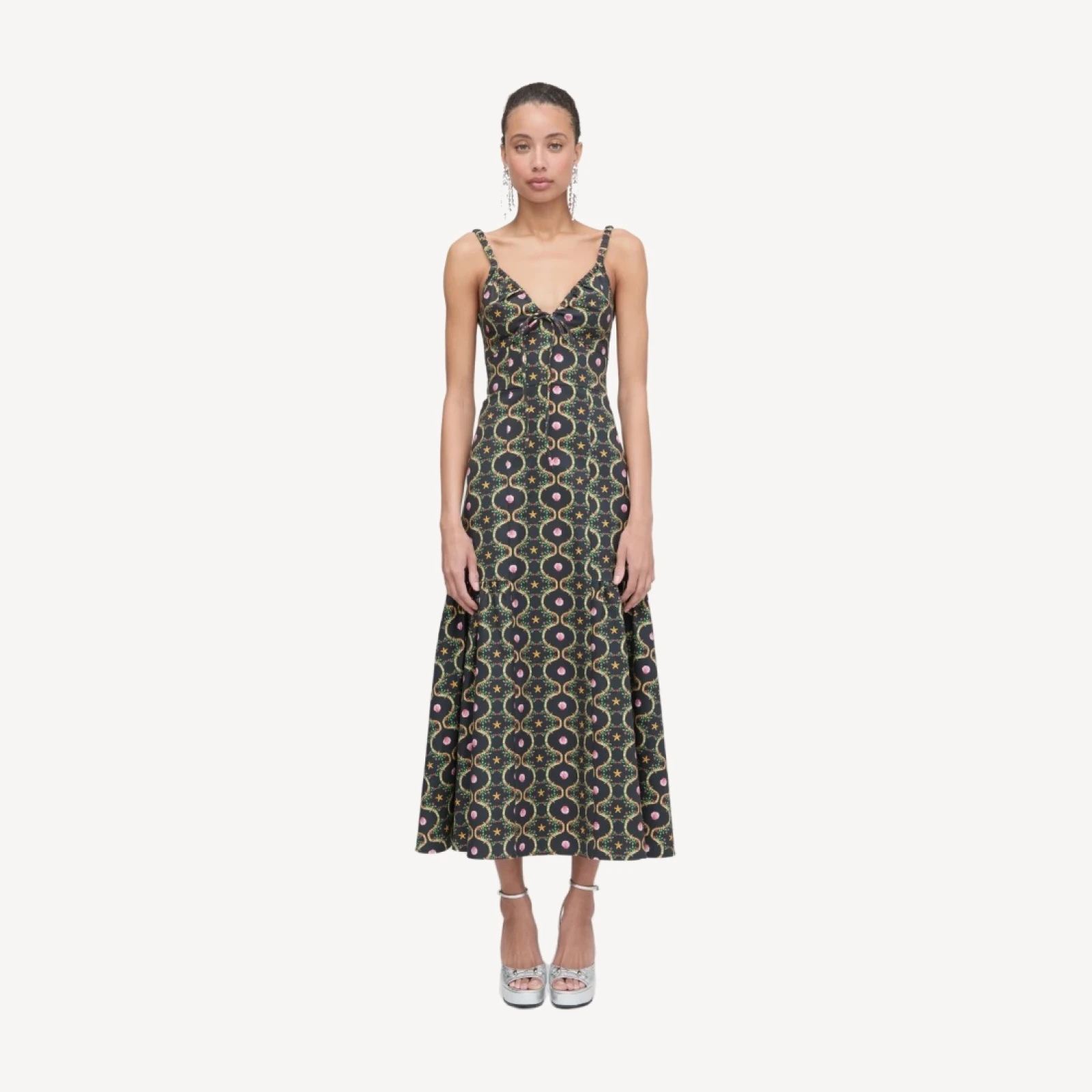 The Lillie Dress - Black Cisco Trellis