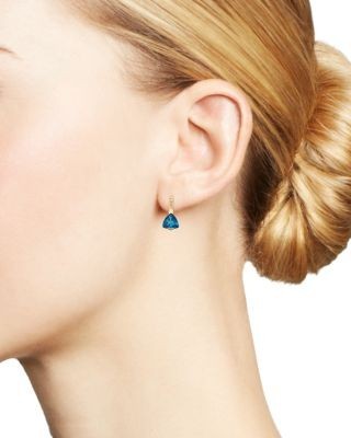 Bloomingdale's Fine Collection London Blue Topaz & Diamond-Accent Earrings in 14K Yellow Gold