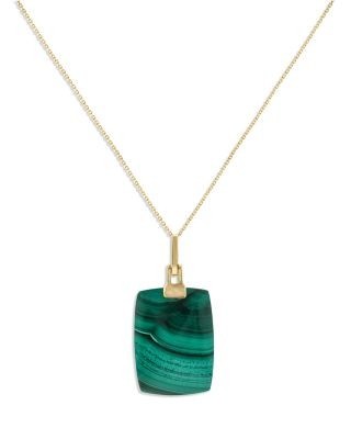Bloomingdale's Fine Collection Malachite Pendant Necklace in 14K Yellow Gold, 18