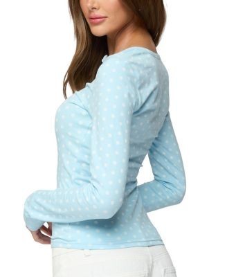 Edikted Keana Polka Dot Henley Top