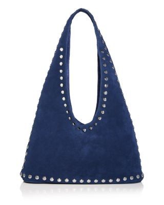 Aqua Studded Suede Hobo Bag - Exclusive