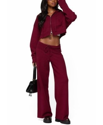 Edikted Russell Straight Leg Knit Pants