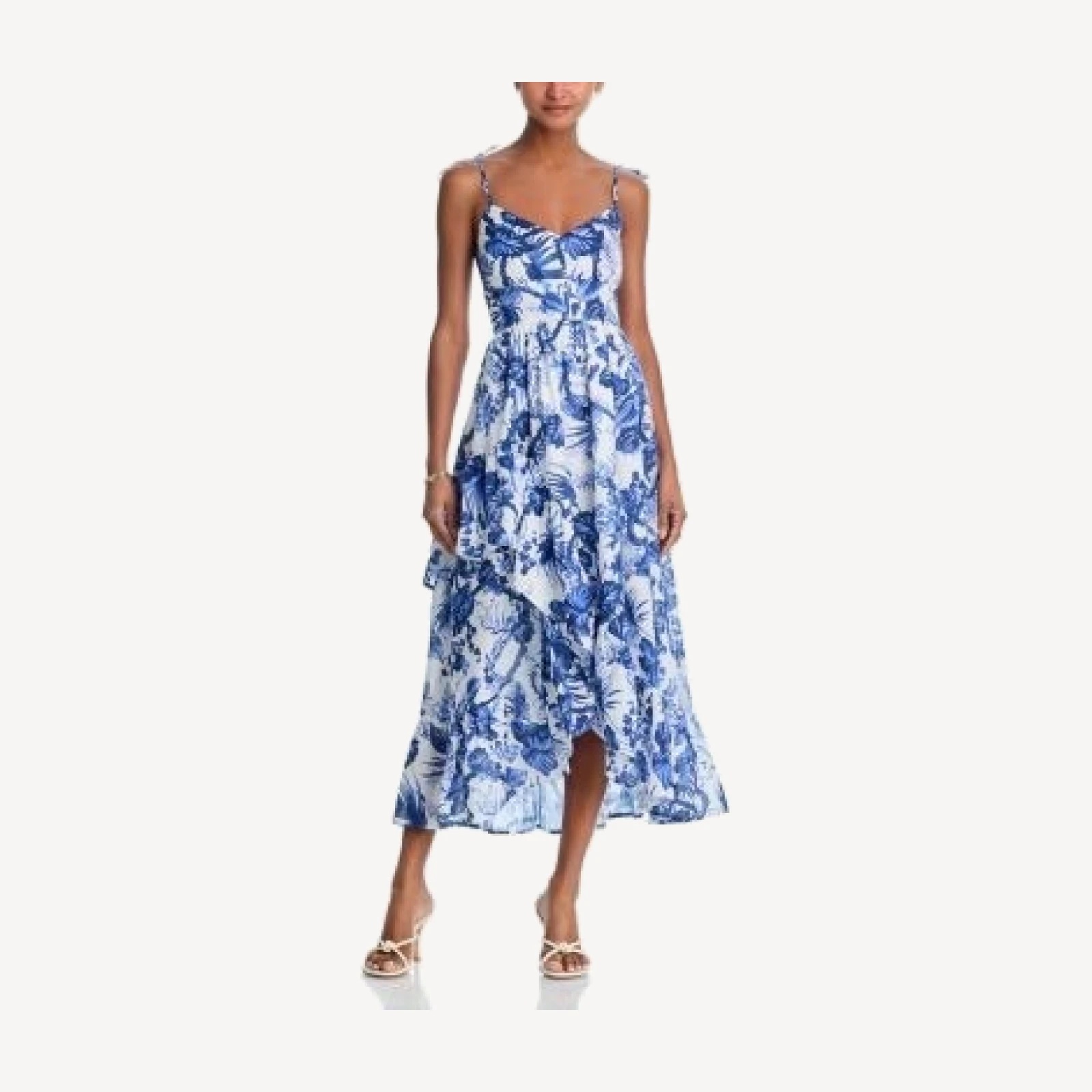 Aqua Sleeveless Floral Midi Dress - Exclusive