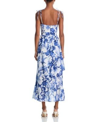 Aqua Sleeveless Floral Midi Dress - Exclusive