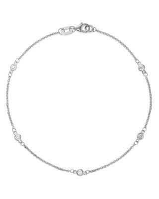 Bloomingdale's Fine Collection Diamond Station Bracelet in 14K White Gold, 0.10 tcw