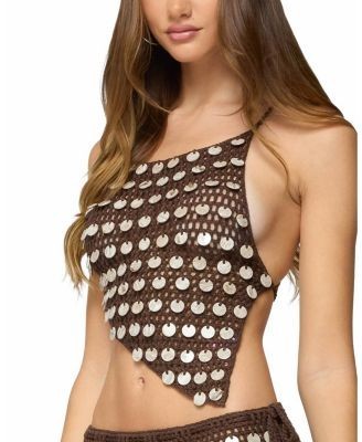 Edikted Alora Iridescent Crochet Top