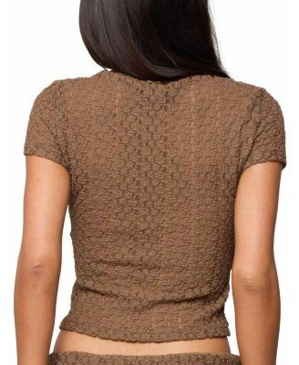Edikted Rye Sheer Textured T Shirt