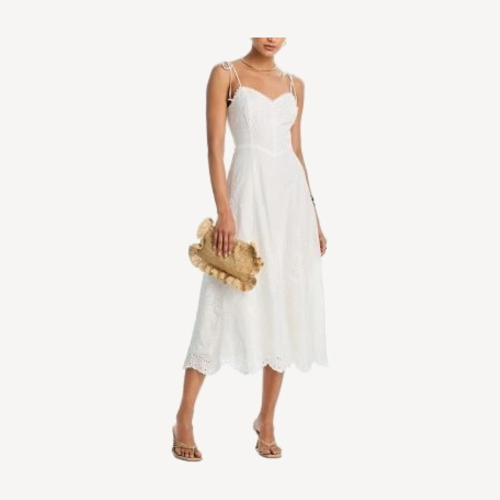 Aqua Eyelet Sweetheart Midi Dress - Exclusive