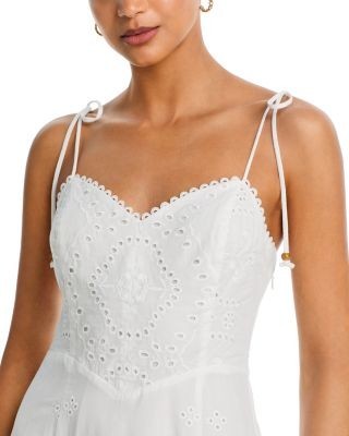 Aqua Eyelet Sweetheart Midi Dress - Exclusive