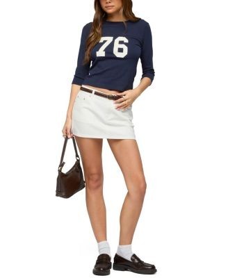 Edikted Spencer Low Rise Denim Micro Skirt
