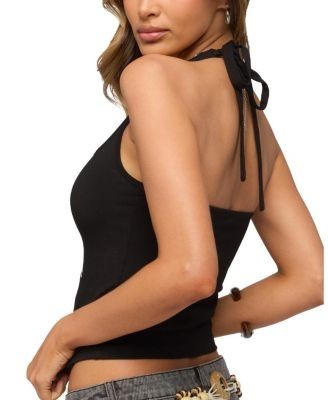 Edikted Asymmetric Button Up Halter Top