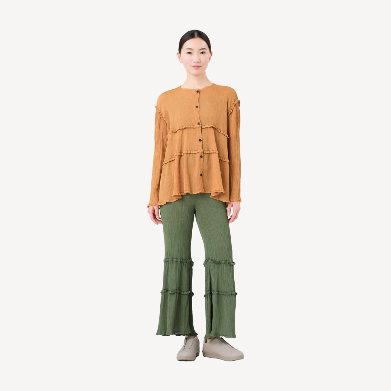 FLARE SEE-THROUGH CREPE