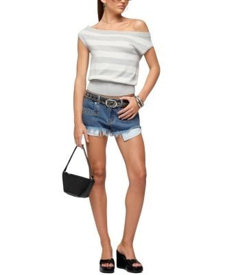 Edikted Hettie Off Shoulder Striped Knit Top
