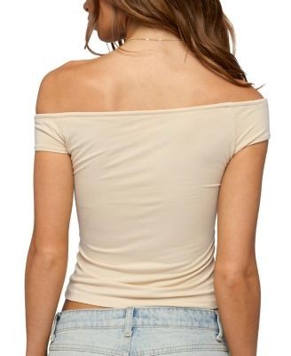Edikted Kaite Off Shoulder Cutout Tie Top