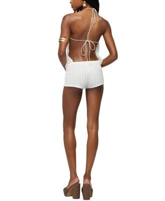 Edikted Nyomi Textured Backless Halter Neck Romper