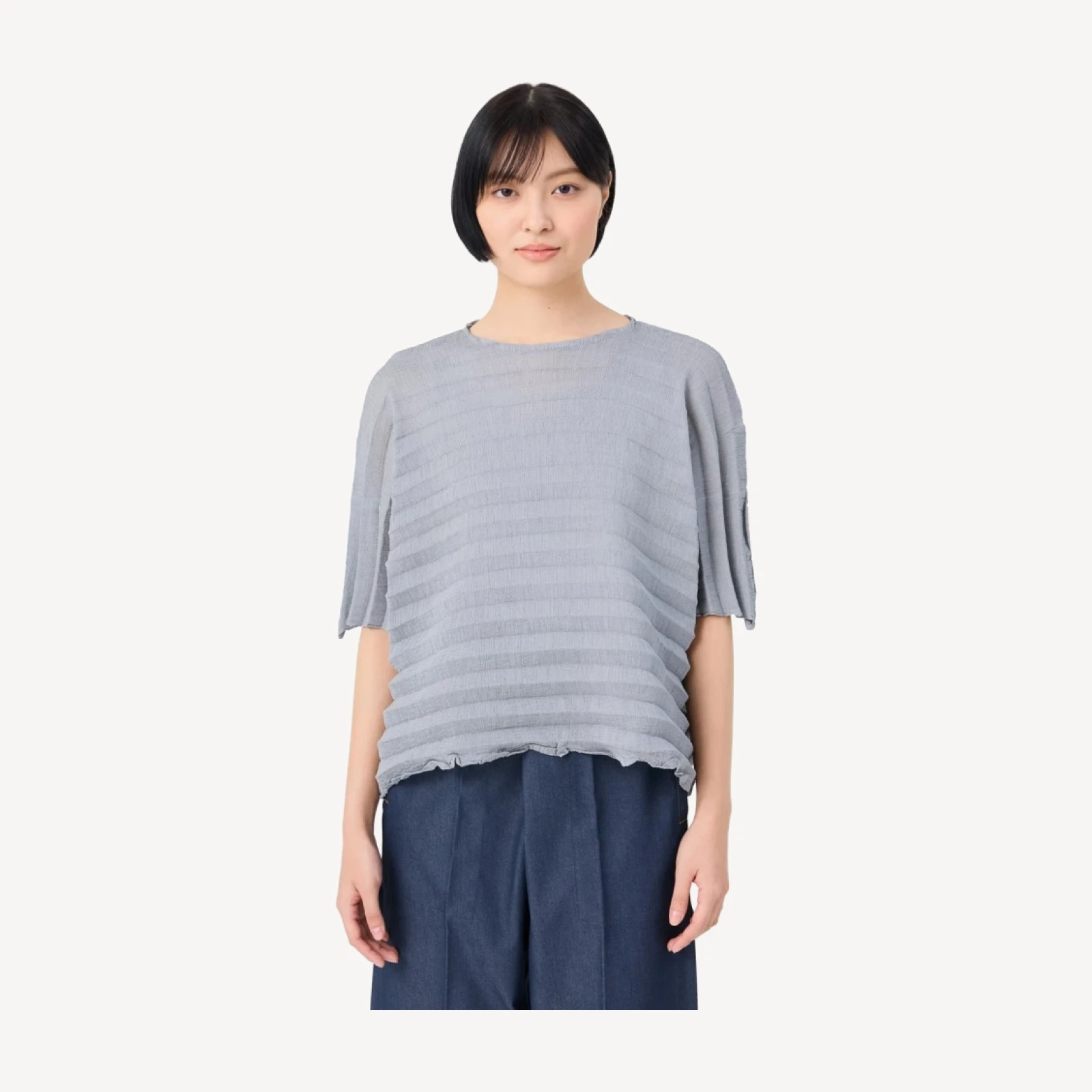 ACCORDION SEE-THROUGH CREPE
