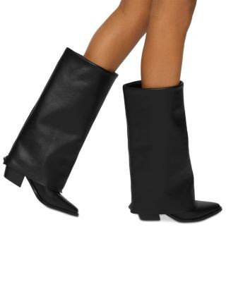 Kurt Geiger London Women's Chiltern Folded Leather Knee High Boots