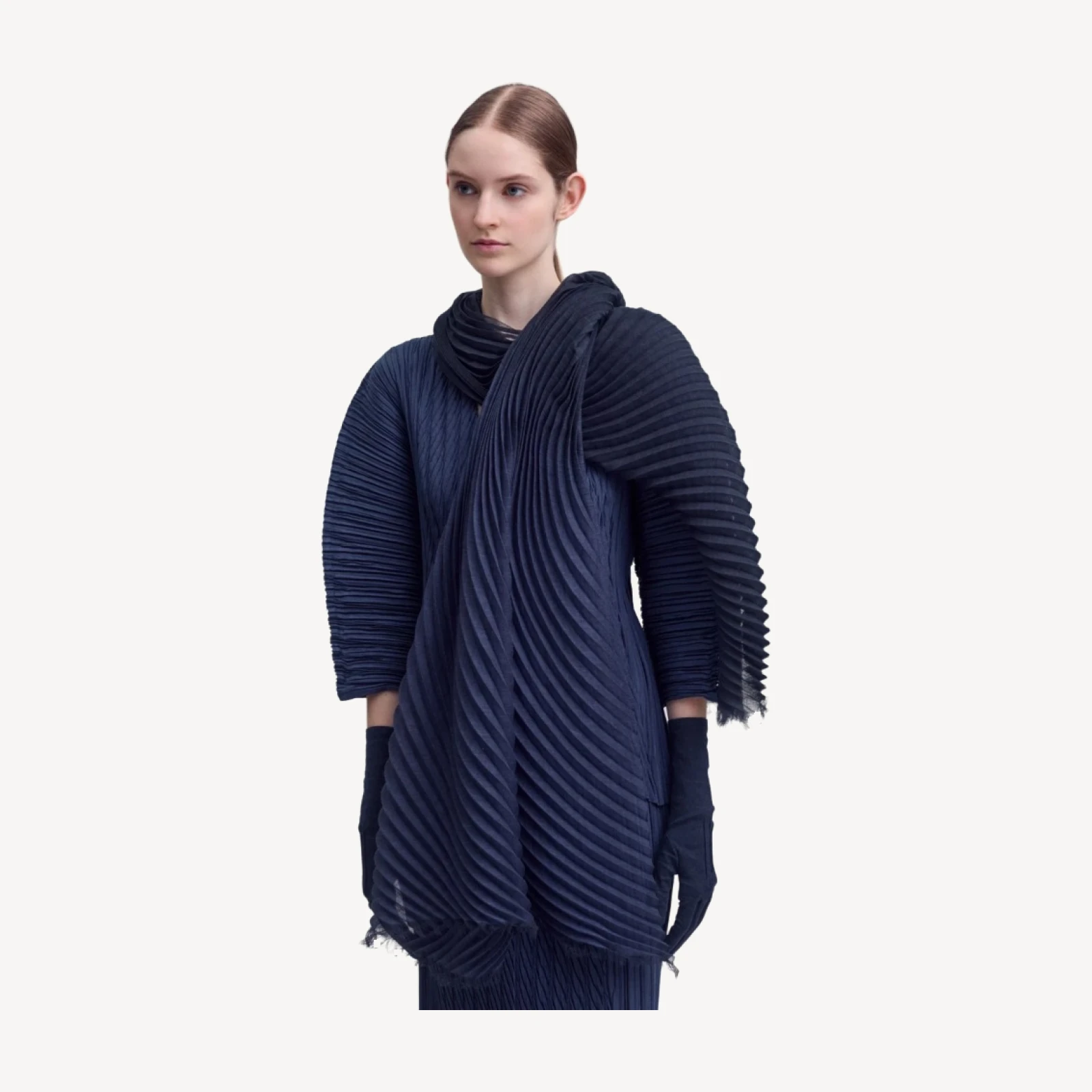GRADATION RAMIE PLEATS STOLE