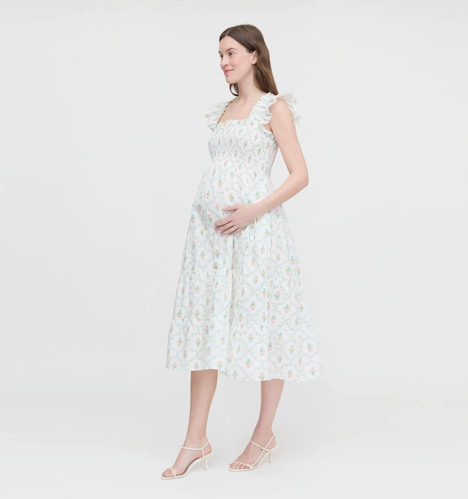 The Maternity Ellie Nap Dress - Pastel Trellis