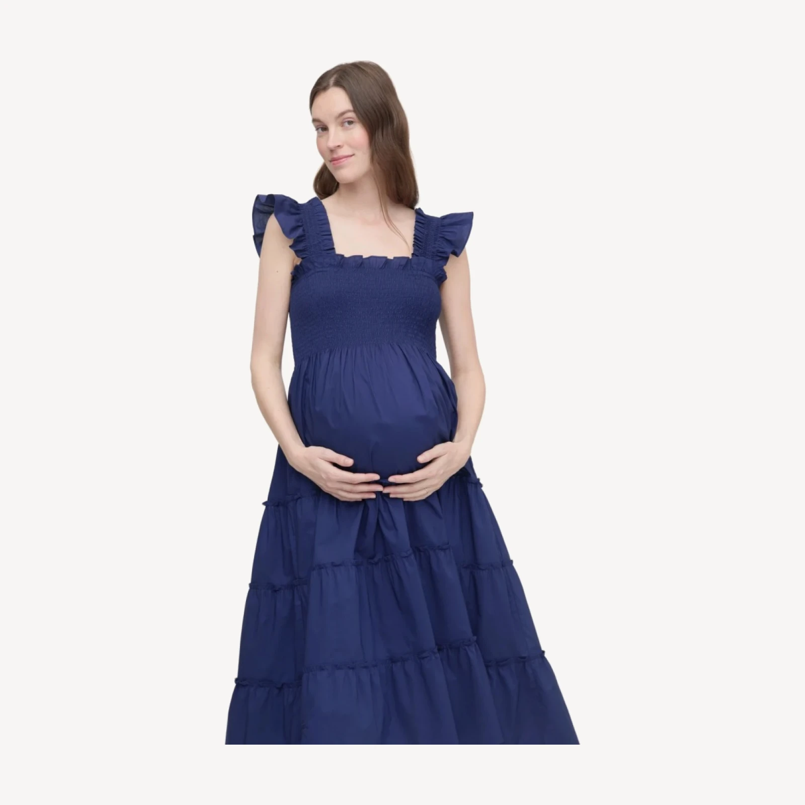 The Maternity Ellie Nap Dress - Navy Cotton