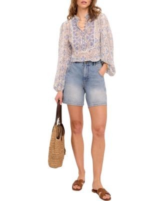 Mint Velvet Women's Geo Print Ruffle Blouse