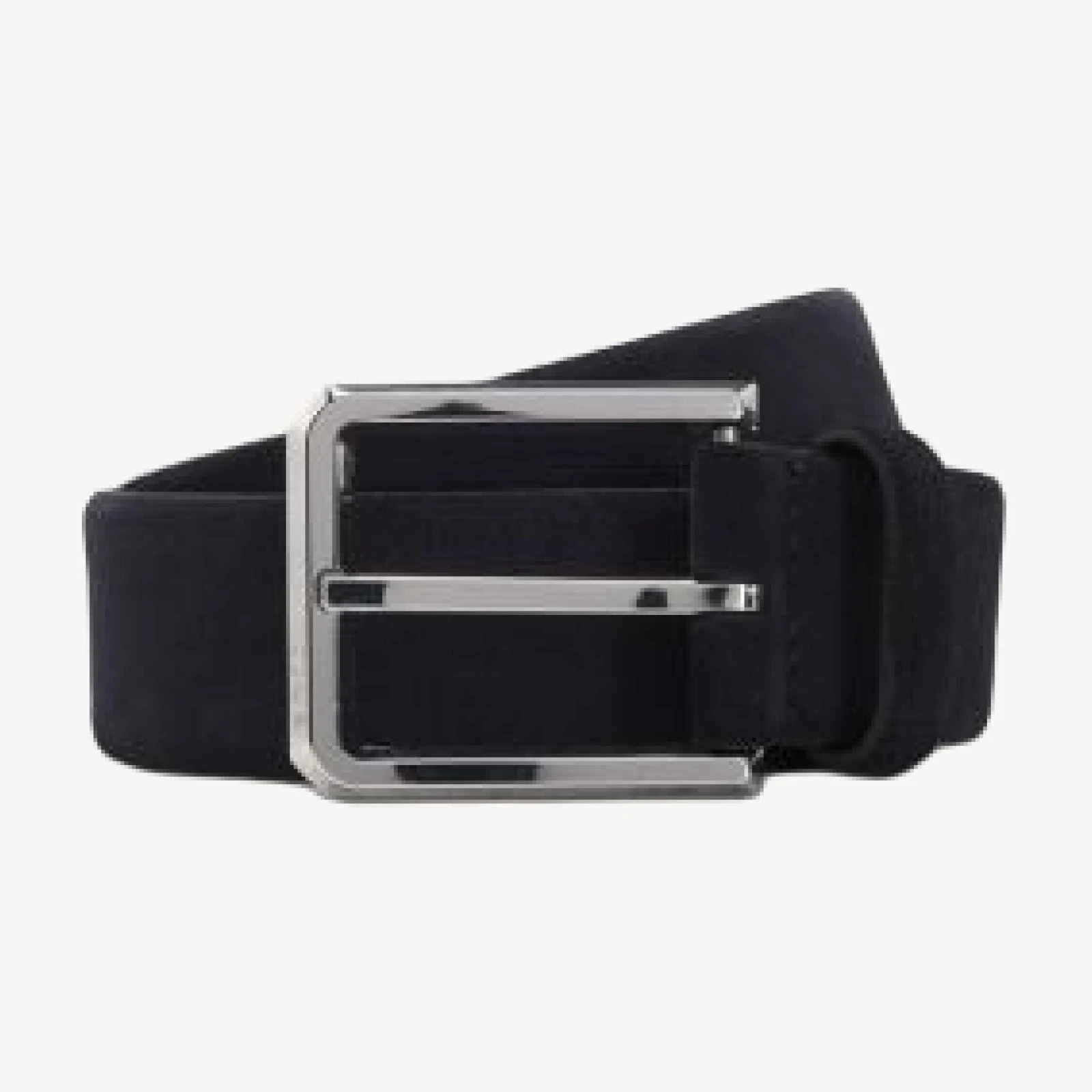Boss Men's Caleb Polished Silver Leather Belt