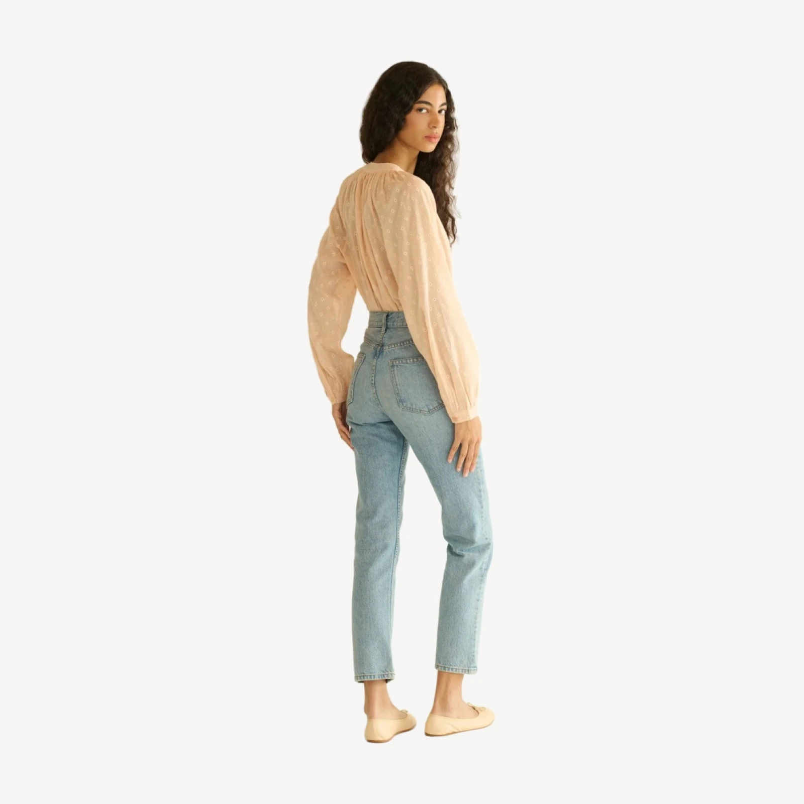 JULIENNE TOP -- PEACH SORBET MARSEILLE EMBROIDERY