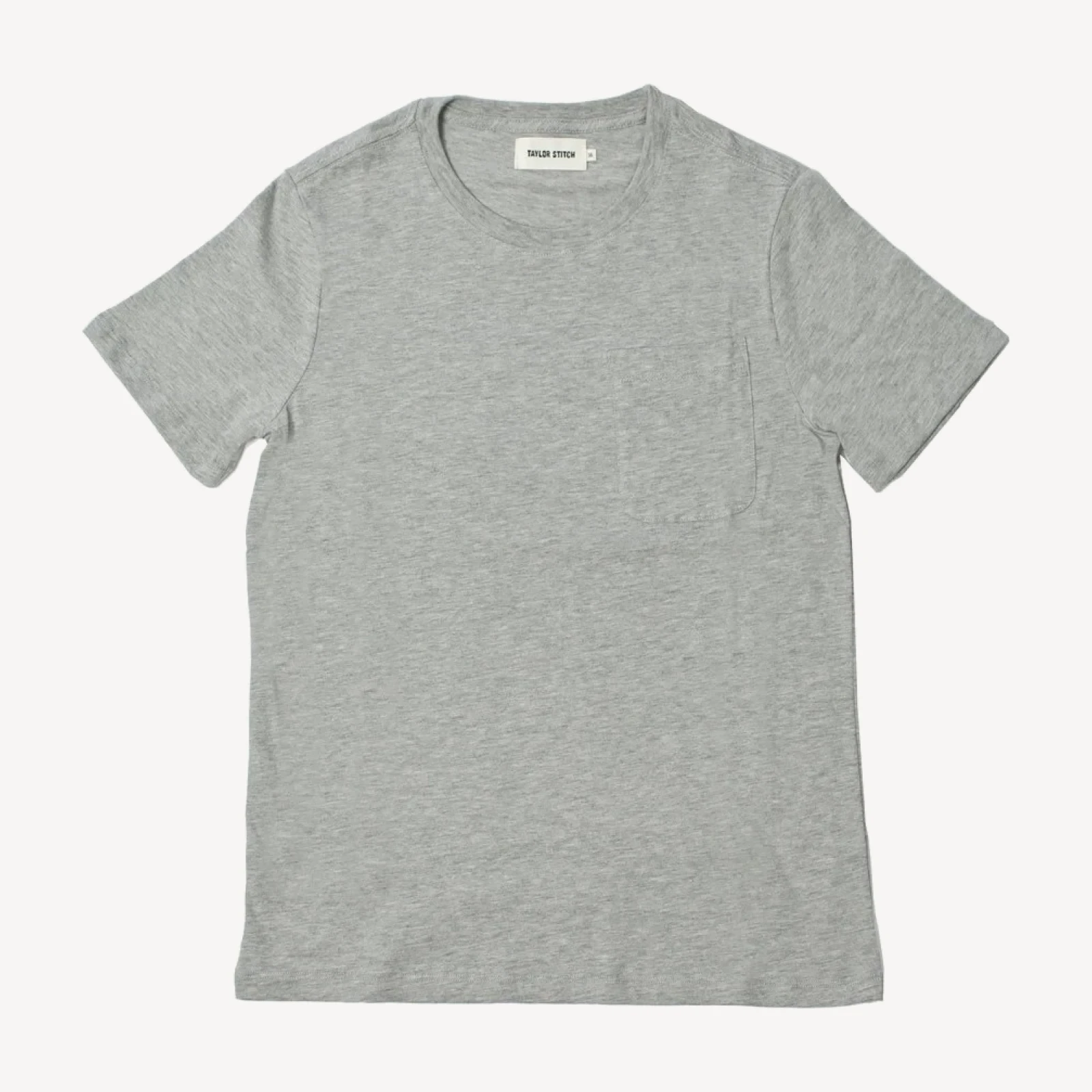 The Crewneck Pocket Tee in Heather Grey