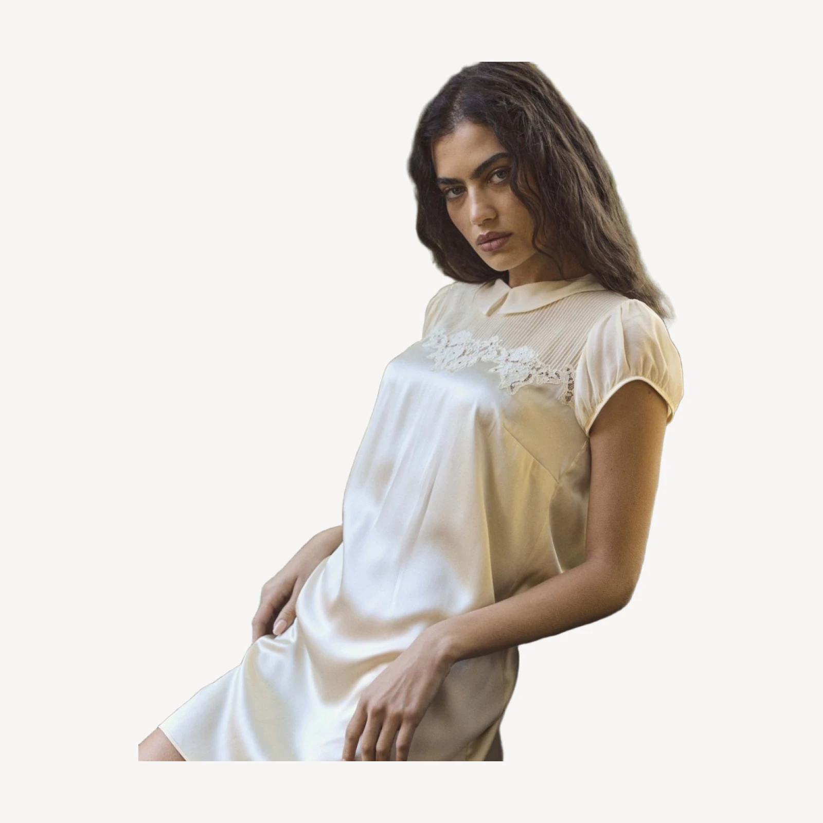 PERLE DRESS -- VANILLA