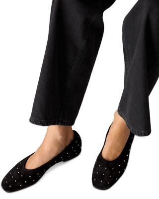 Whistles Women's Karina Suede Stud Ballet Flats, photo 2