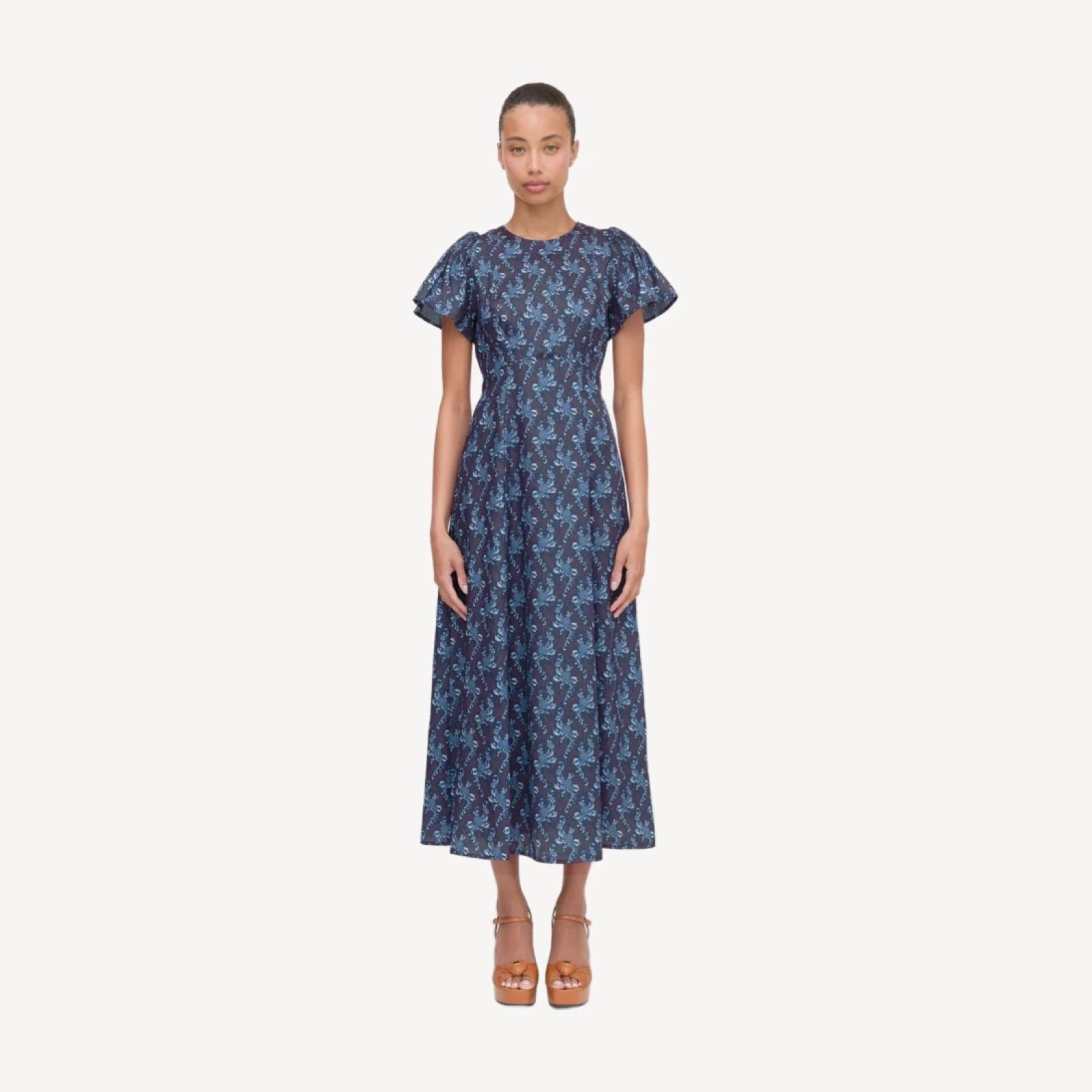 The Dominique Dress - Navy Cala Paisley