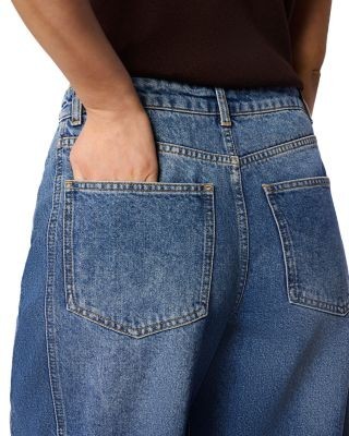 Whistles Authentic Mid Rise Raw Hem Barrel Jeans in Denim, photo 4