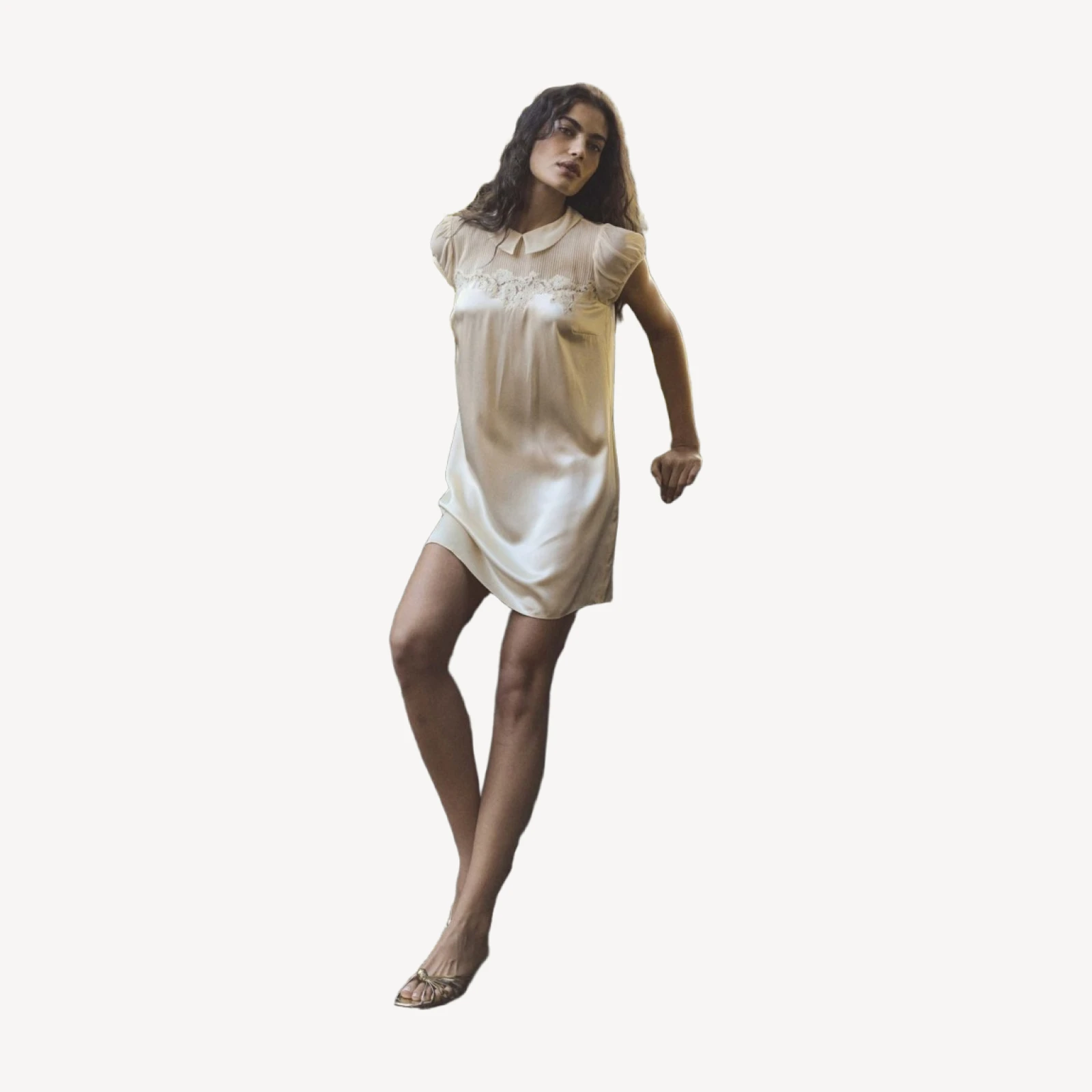 PERLE DRESS -- VANILLA