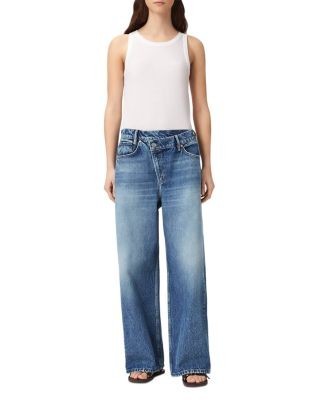 Allsaints Aki Mid Rise Crossover Jeans in Vintage Indigo, photo 5