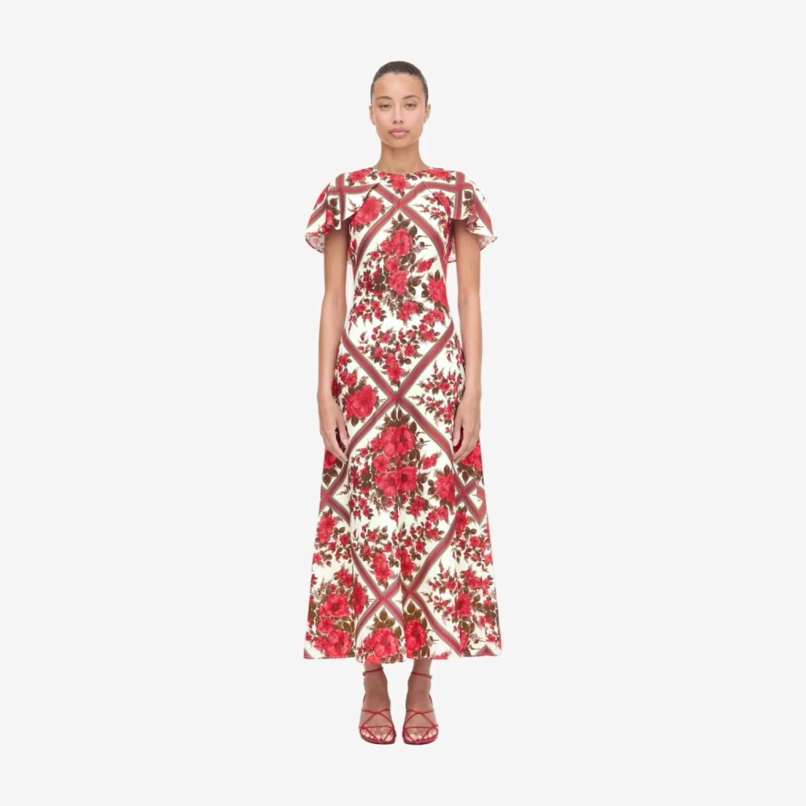 The Davina Dress - Red Diamond Rose