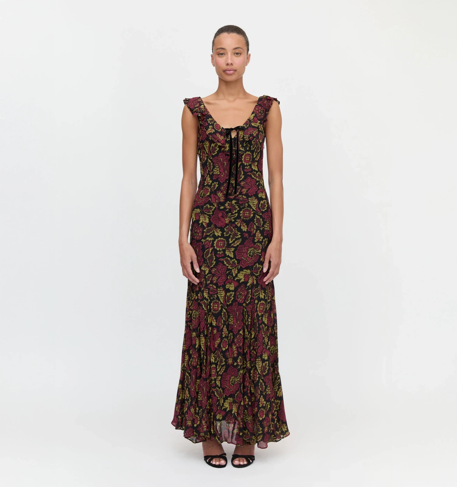 The Augustina Dress - Black Palampore Floral