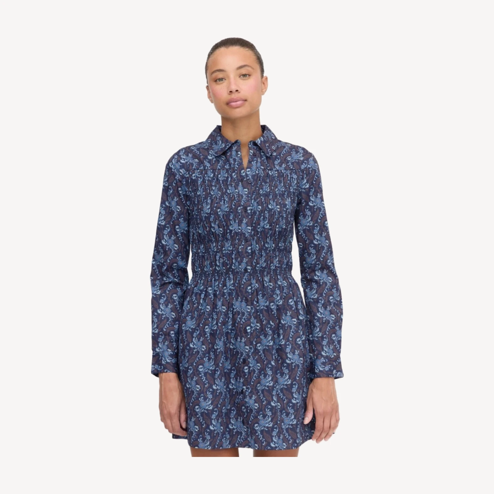 The Mira Dress - Navy Cala Paisley