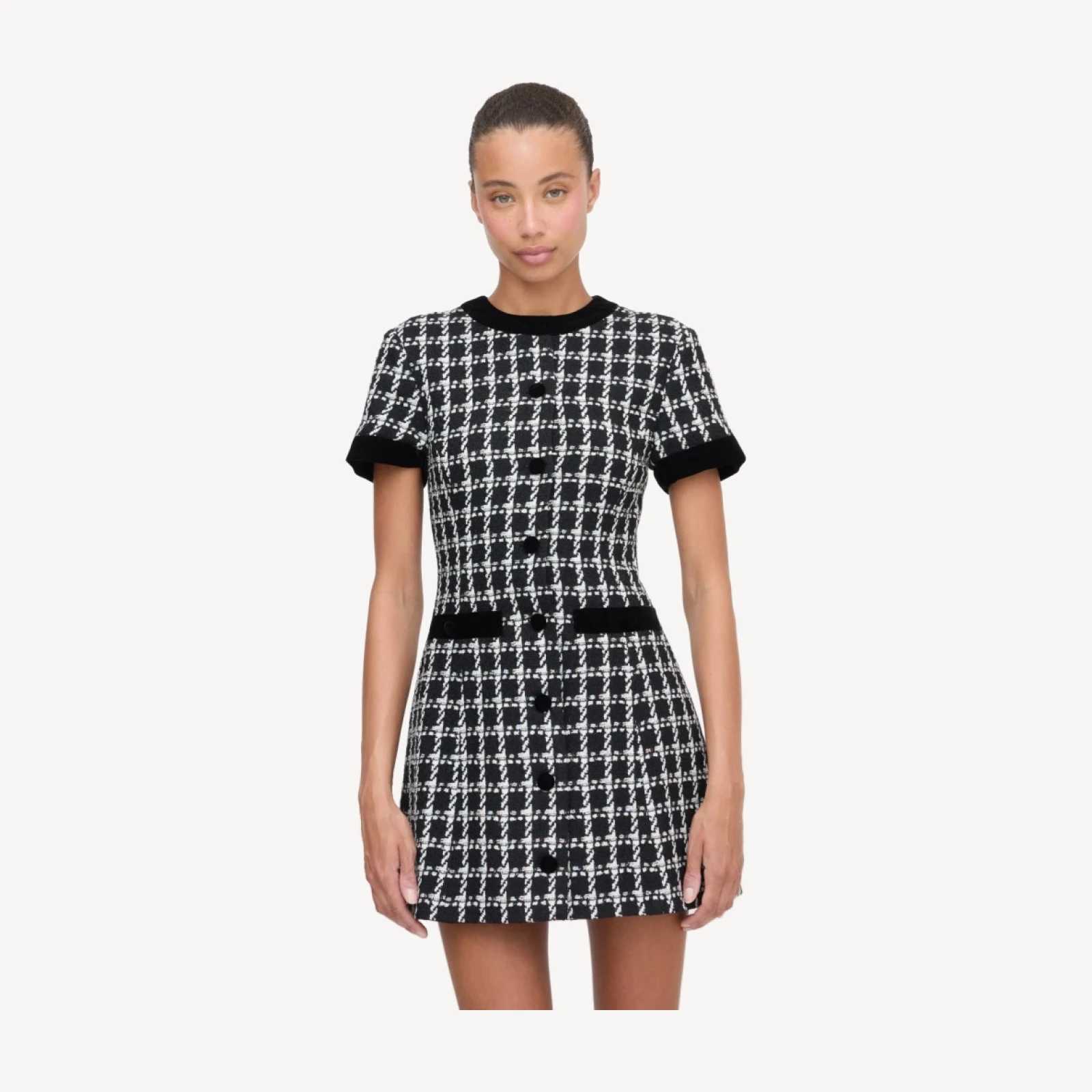 The Allegra Dress - Black and White Tweed