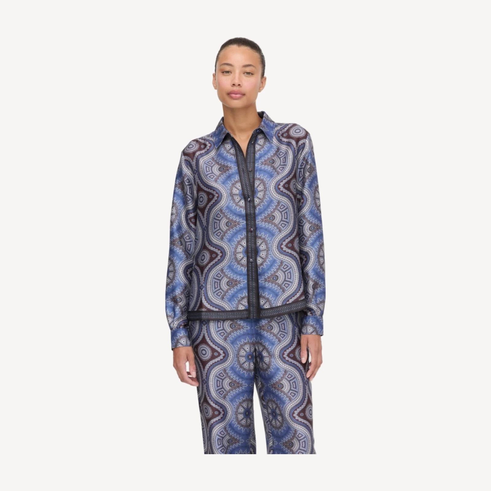 The Liv Top - Brown Cobalt Medallion
