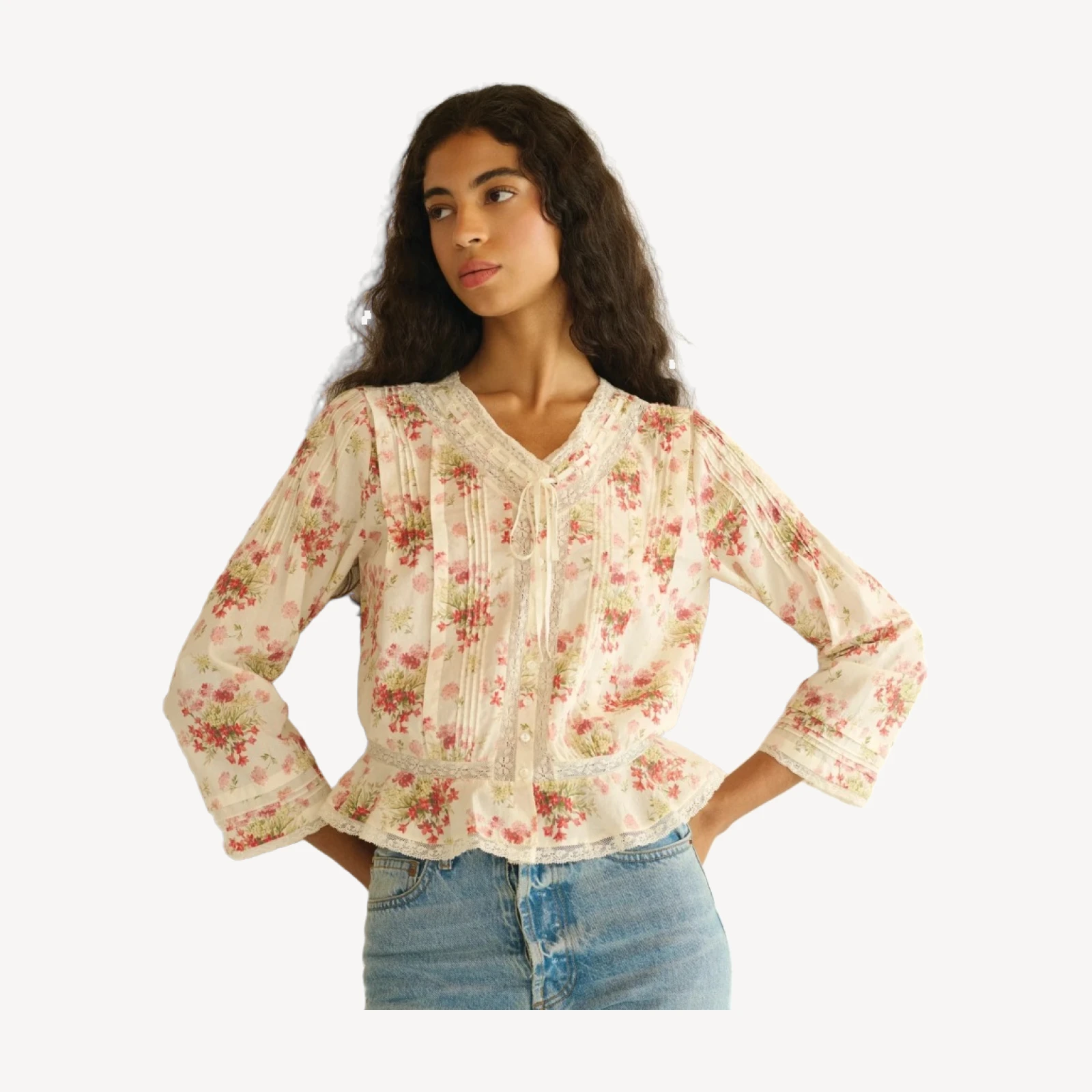 HILLOCK TOP -- IVORY LANTANA FLORAL