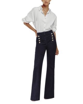 Reiss Petites Athena Flared Leg Jeans In Dark Blue, photo 3