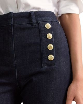 Reiss Petites Athena Flared Leg Jeans In Dark Blue, photo 4