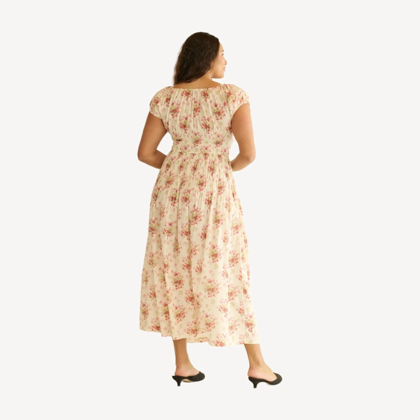 QUINETTE DRESS -- IVORY LANTANA FLORAL