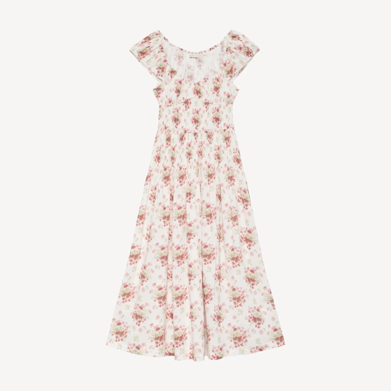 QUINETTE DRESS -- IVORY LANTANA FLORAL