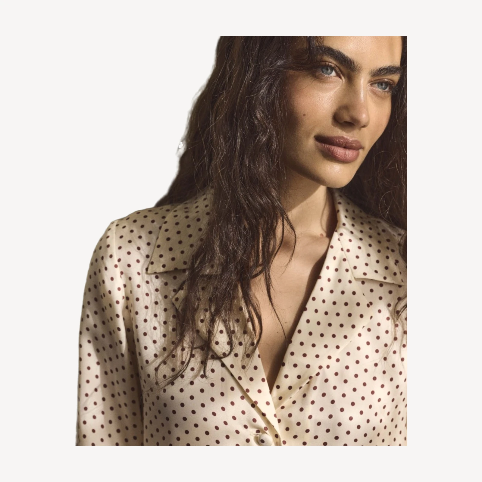ELENE TOP -- CRÈME PORTIA DOT