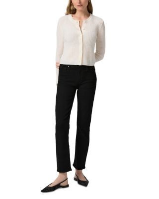 Paige Cindy Straight Jeans in Black Shadow