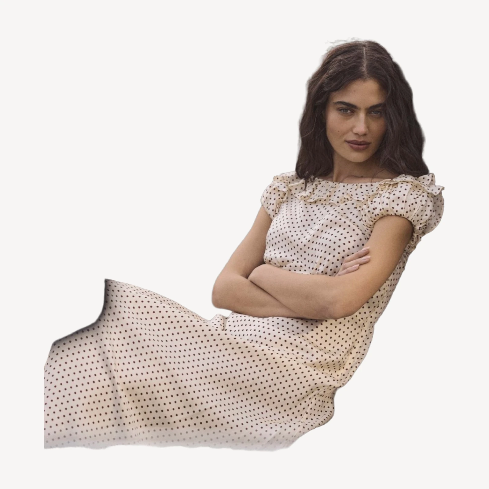 EMERENCE DRESS -- CRÈME PORTIA DOT