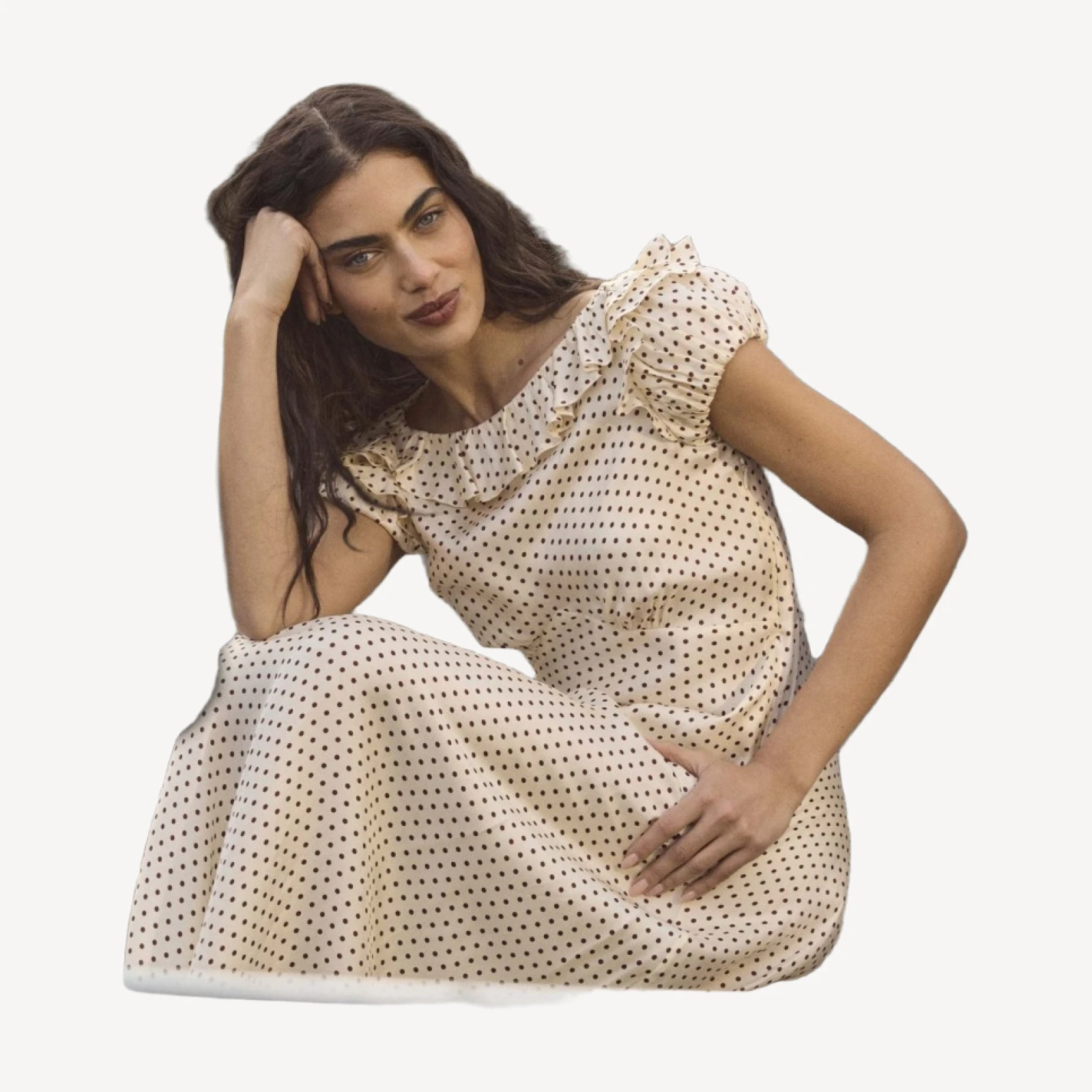 EMERENCE DRESS -- CRÈME PORTIA DOT