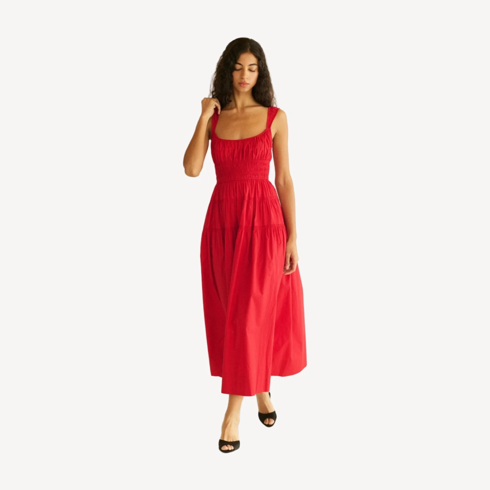 CLOVER DRESS -- DEEP TOMATO